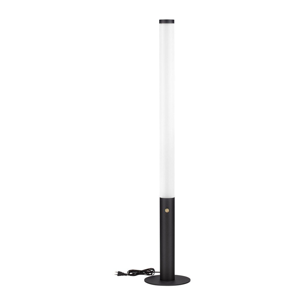 Mat črna jeklena LED zatemnitvena stoječa svetilka s senčilom iz akrilnega stekla (višina 141 cm) Glaze