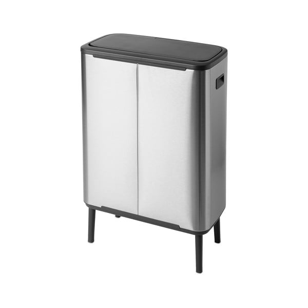 Jeklen koš za smeti za ločevanje odpadkov na dotik v mat srebrni barvi 60 l Bo Touch Bin Hi – Brabantia-image-2
