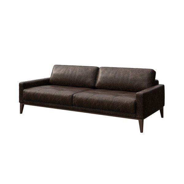 Temno rjava usnjena zofa MESONICA Musso Tufted, 210 cm-image-2
