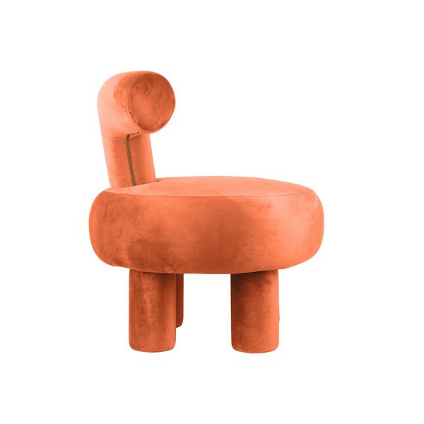 Oranžen žameten fotelj Abrazo – Leitmotiv-image-3