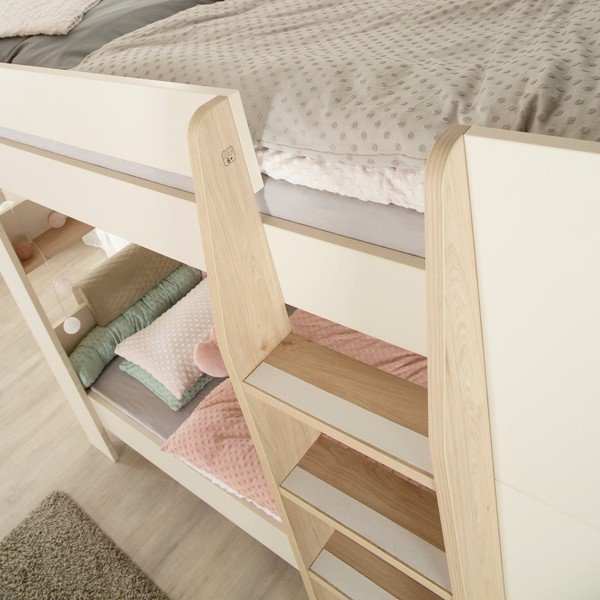 Bež pograd otroška postelja brez letvenega dna 90x200 cm Double – Roba-image-2