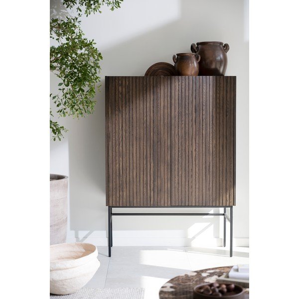 Rjava omarica v hrastovem dekorju 100x140 cm Halifax – Rowico-image-1