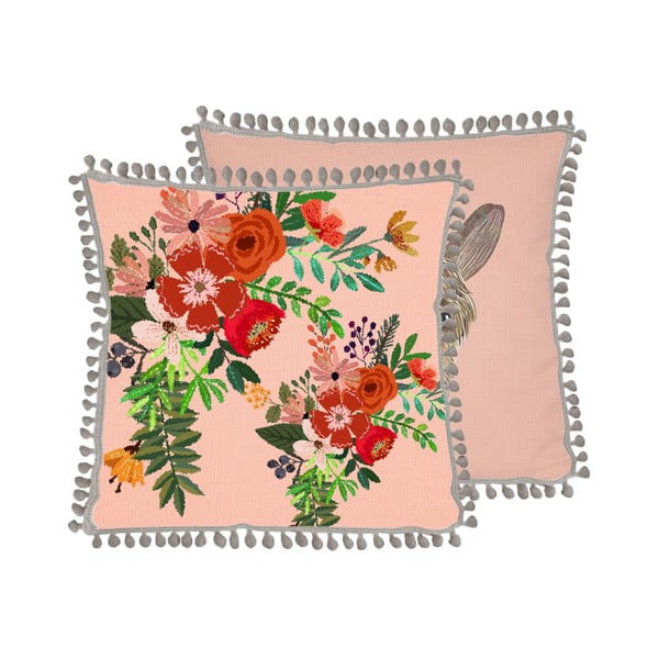 Komplet 2 okrasnih blazin z deležem lana Little Nice Things Llama, 45 x 45 cm-image-1