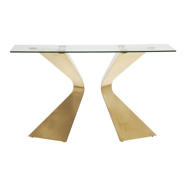Konzolna mizica z nogami v zlati barvi Kare Design Gloria
