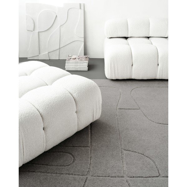 Siva volnena preproga 200x300 cm Morphic – Agnella-image-4