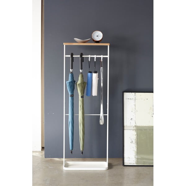 Belo držalo za dežnike z leseno polico Yamazaki Tower-image-3