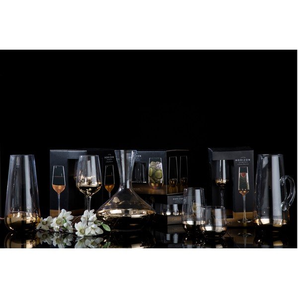 Komplet 4 kozarcev za vino z detajli v zlati barvi Premier Housewares Horizon-image-2