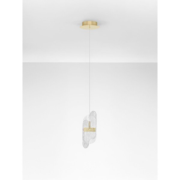 Medeninasta kovinska LED zatemnitvena viseča svetilka s steklenim senčilom ø 14 cm Lucien – Nova Luce-image-3