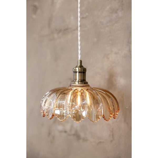 Medeninasto-jantarna viseča svetilka s steklenim senčilom ø 25,5 cm Kurage – Markslöjd-image-1