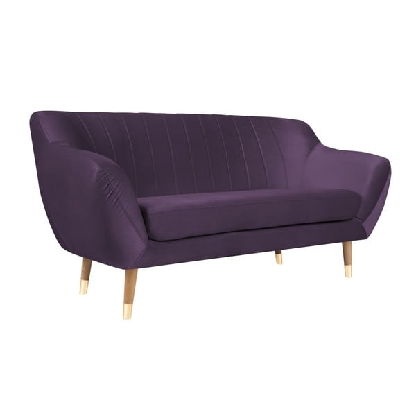 Vijolična žametna zofa Mazzini Sofas Benito, 158 cm-image-2