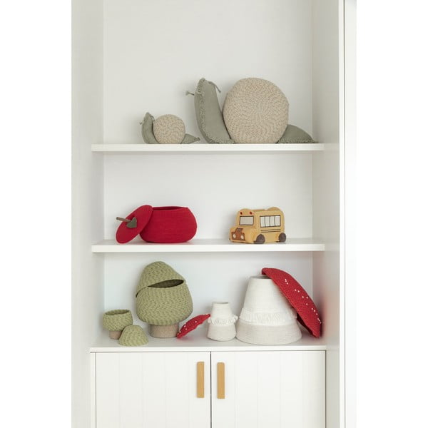 Kremno belo-žajbljevo zelena tekstilna otroška škatla za shranjevanje 60x24x30 cm Big Snail – Lorena Canals-image-4