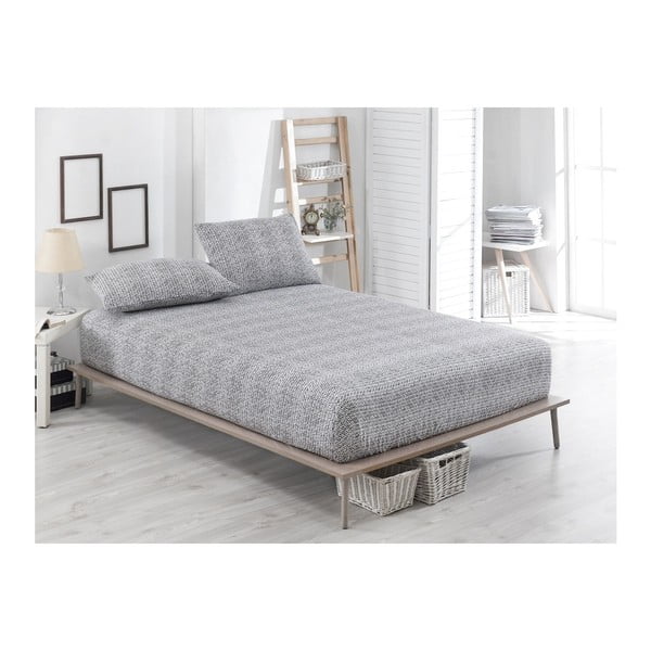 Siva posteljnina za zakonsko posteljo Rita, 160 x 240 cm