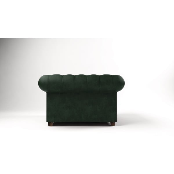 Temno zelen žameten fotelj Cambridge – Ropez-image-2