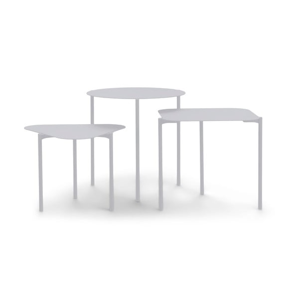 Kovinske okrogle stranske mizice v kompletu 3 ks 46.5x46.5 cm Do-Re-Mi – Spinder Design