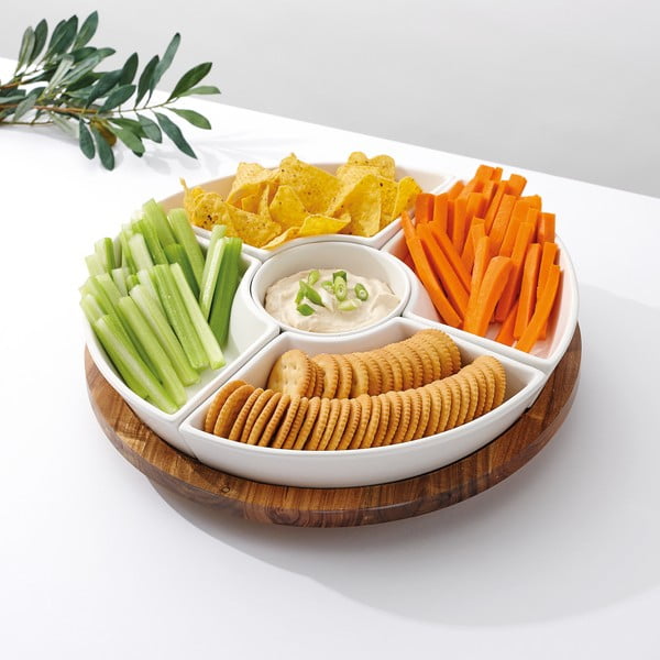 Beli lončeni krožnik 35x35 cm Essentials - Ladelle-image-1