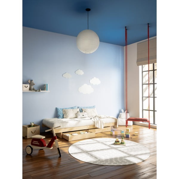 Postelja iz masivnega bora s prostorom za shranjevanje z letvenim dnom v naravni barvi 90x200 cm Kanso – Karup Design-image-1