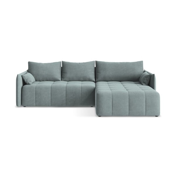 Modra raztegljiva/s prostorom za shranjevanje kotna sedežna garnitura (desni kot/z ležalnikom) Moku – Makamii