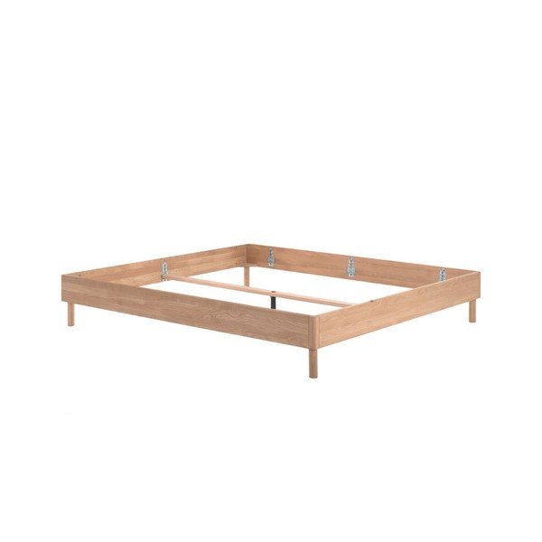 Zakonska postelja iz masivnega hrasta brez vzglavja in letvenega dna 180x200 cm v naravni barvi Forrest – Vipack-image-2