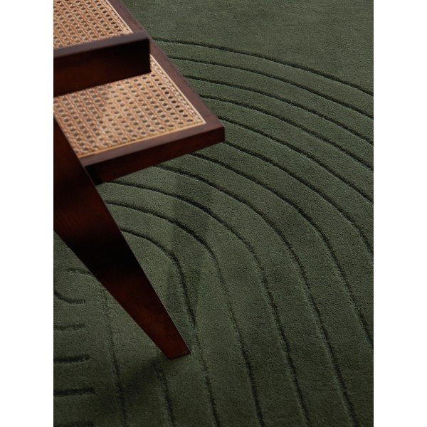 Temno zelena ročno tkana volnena preproga 200x300 cm Arcura – Vikosa-image-2