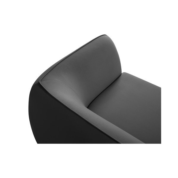 Temno siva žametna sedežna garnitura 190 cm Lando – Micadoni Home-image-4