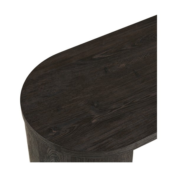 Temno rjava stranska mizica v hrastovem dekorju 38x114 cm Bibione – House Nordic-image-4