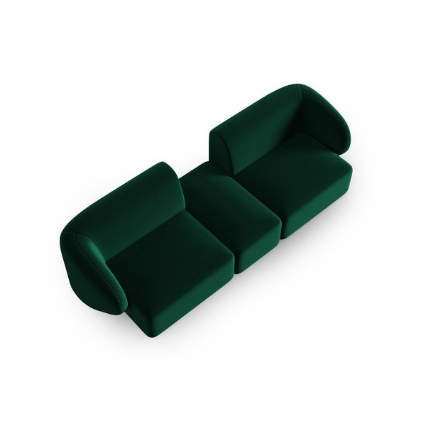Zelena žametna sedežna garnitura 246 cm Paolo – Milo Casa
