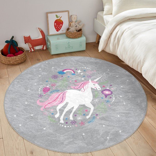 Siva otroška preproga ø 120 cm Comfort – Mila Home-image-4
