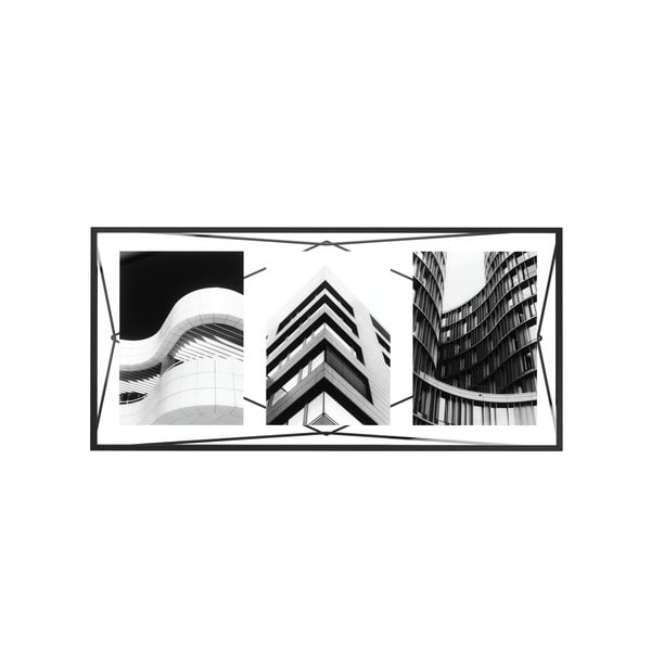 Črn kovinski stoječ/stenski okvir 48x23 cm Prisma – Umbra