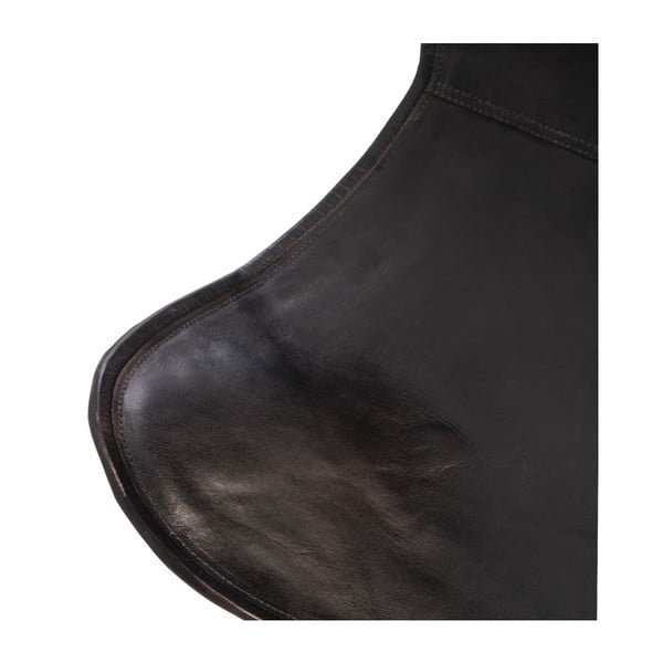 Črn usnjeni fotelj sømcasa Farfalla-image-1