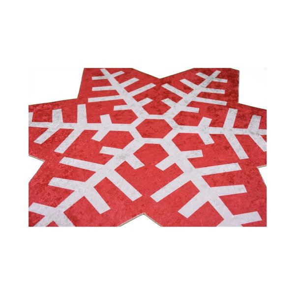 Rdeča in bela preproga Vitaus Snowflake Special, 160 x 160 cm-image-2