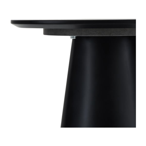 Črna/svetlo siva mizica z mizno ploščo v marmornem dekorju ø 45 cm Tango – Furnhouse-image-3