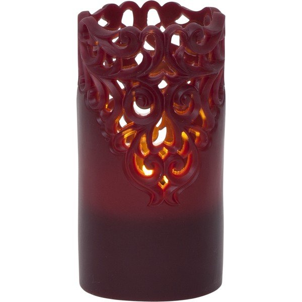 Sveča LED iz rdečega voska Star Trading Clary, višina 15 cm-image-2