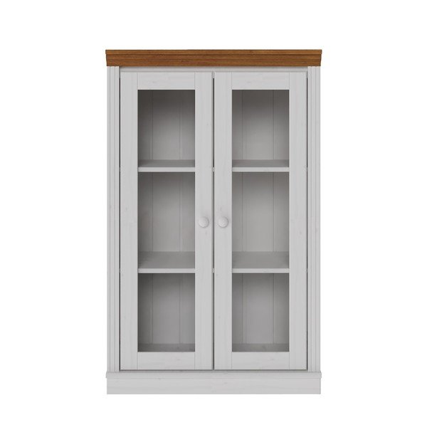 Bela/jantarna vitrina iz masivnega bora 74x118x35 cm Anita – Støraa