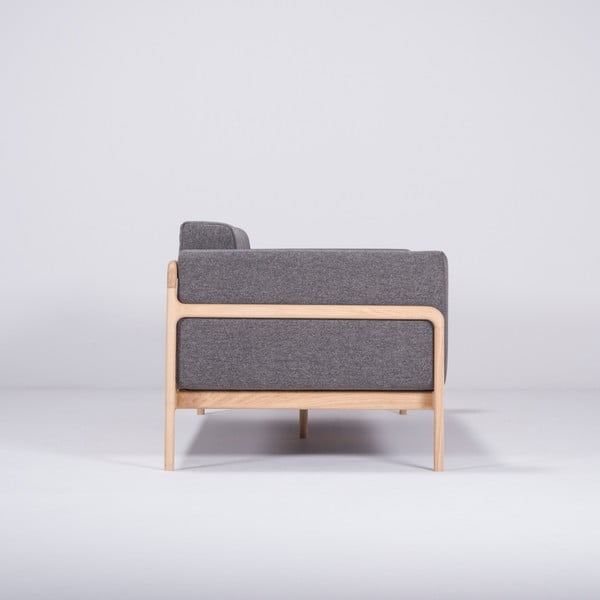 Temno siv kavč z masivno hrastovo konstrukcijo Gazzda Fawn, 210 cm-image-2