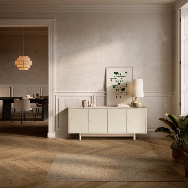 Kremno bela komoda 180x75x40 cm Solei – MOME-image-1