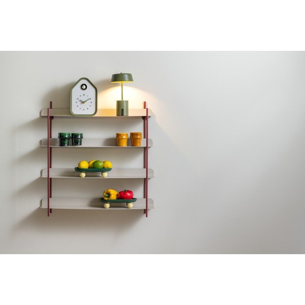 Bordo rdeča/siva večnivojska kovinska polica 60 cm Reina Cuatro – PT LIVING-image-1