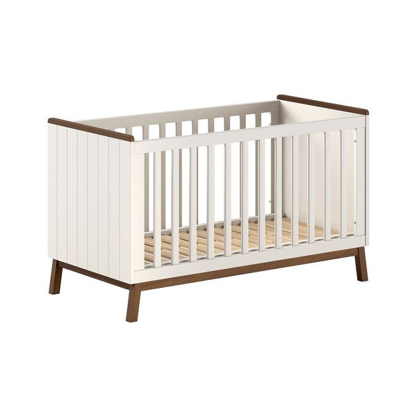 Bež otroška posteljica iz masivnega bora z odstranljivo stranico in nastavljivo višino 70x140 cm Sezane – Vipack