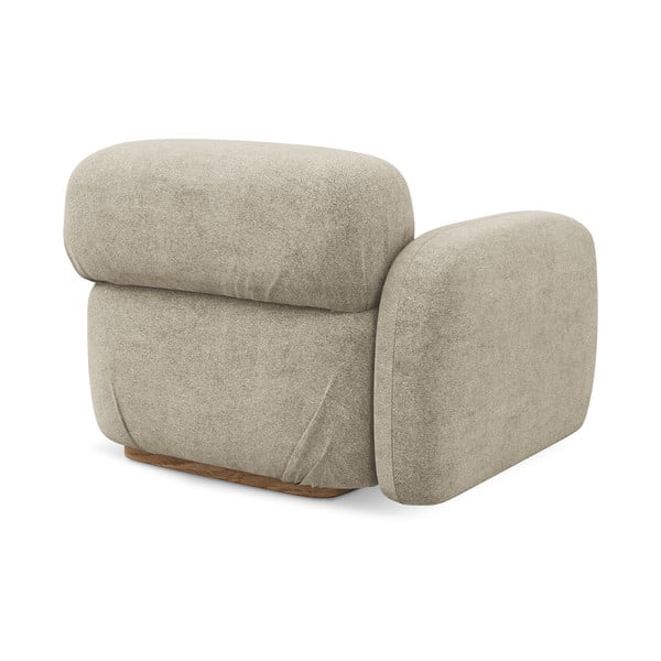 Bež modul za sedežno garnituro iz tkanine bouclé (levi kot) Ailani – Makamii-image-3