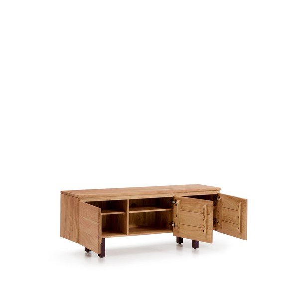 TV omarica iz masivne akacije v naravni barvi 150x58x40 cm Uxue – Kave Home-image-4