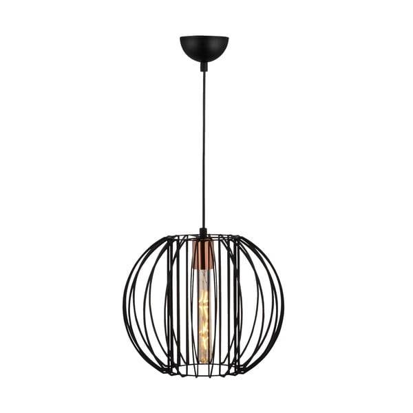 Črna/bronasta viseča svetilka s kovinskim senčnikom ø 33 cm Fellini – Opviq lights