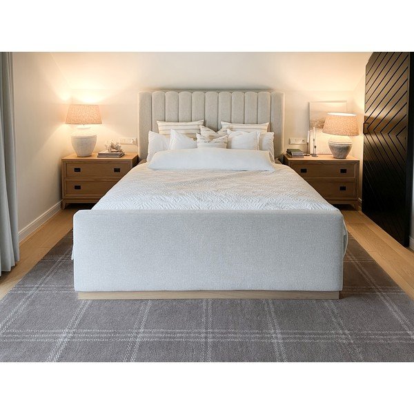 Antracitno siva volnena preproga 120x180 cm Calisia M Grid Prime – Agnella-image-3
