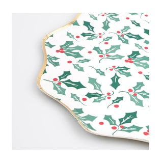 Papirnati krožniki za enkratno uporabo v kompletu  8 ks Holly Pattern – Meri Meri