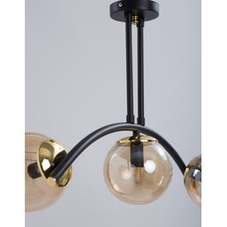 Rumena/črna stropna svetilka s steklenim senčnikom ø 15 cm Yay – Squid Lighting