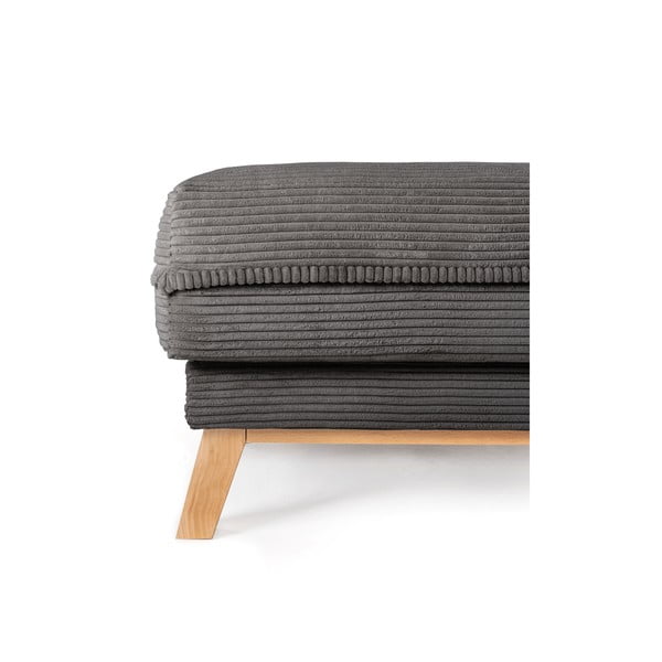 Siv tabure iz rebrastega žameta Tori – Bonami Selection-image-3