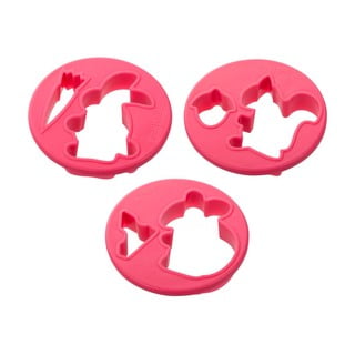 Komplet 3 roza modelov za piškote Zenker Animal, ø 8 cm