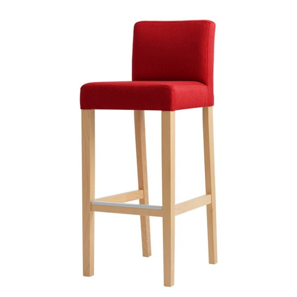 Rdeči barski stolček z naravnimi nogami Oblika po meri Wilton