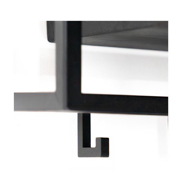 Črn stenski obešalnik iz masivnega hrasta s polico 78 cm School – Spinder Design-image-3