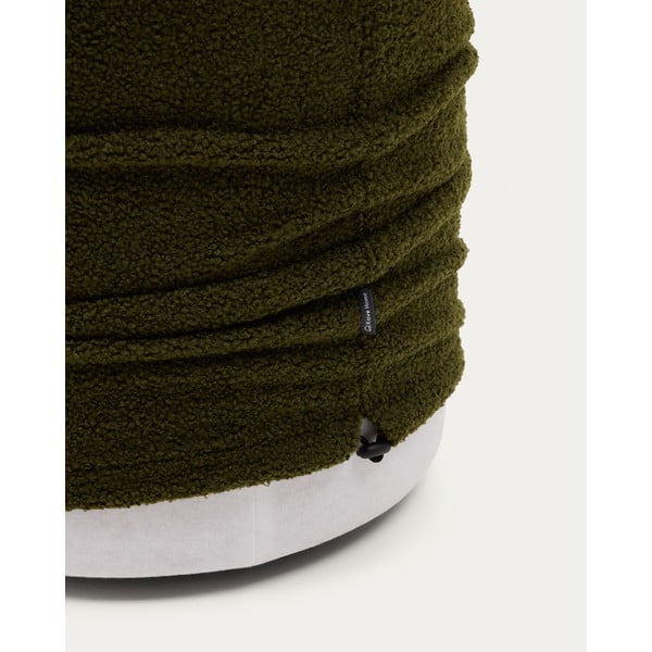 Zelen tabure iz tkanine bouclé Kaeli – Kave Home-image-2