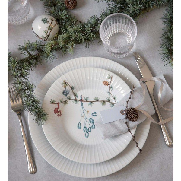 Bel jušni porcelanast krožnik z božičnim motivom ø 21 cm Hammershøi Christmas – Kähler Design-image-1