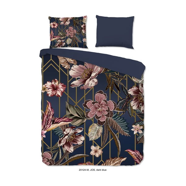 Temno modra podaljšana posteljnina za zakonsko posteljo iz mikrovlaken 200x220 cm Jos – Good Morning